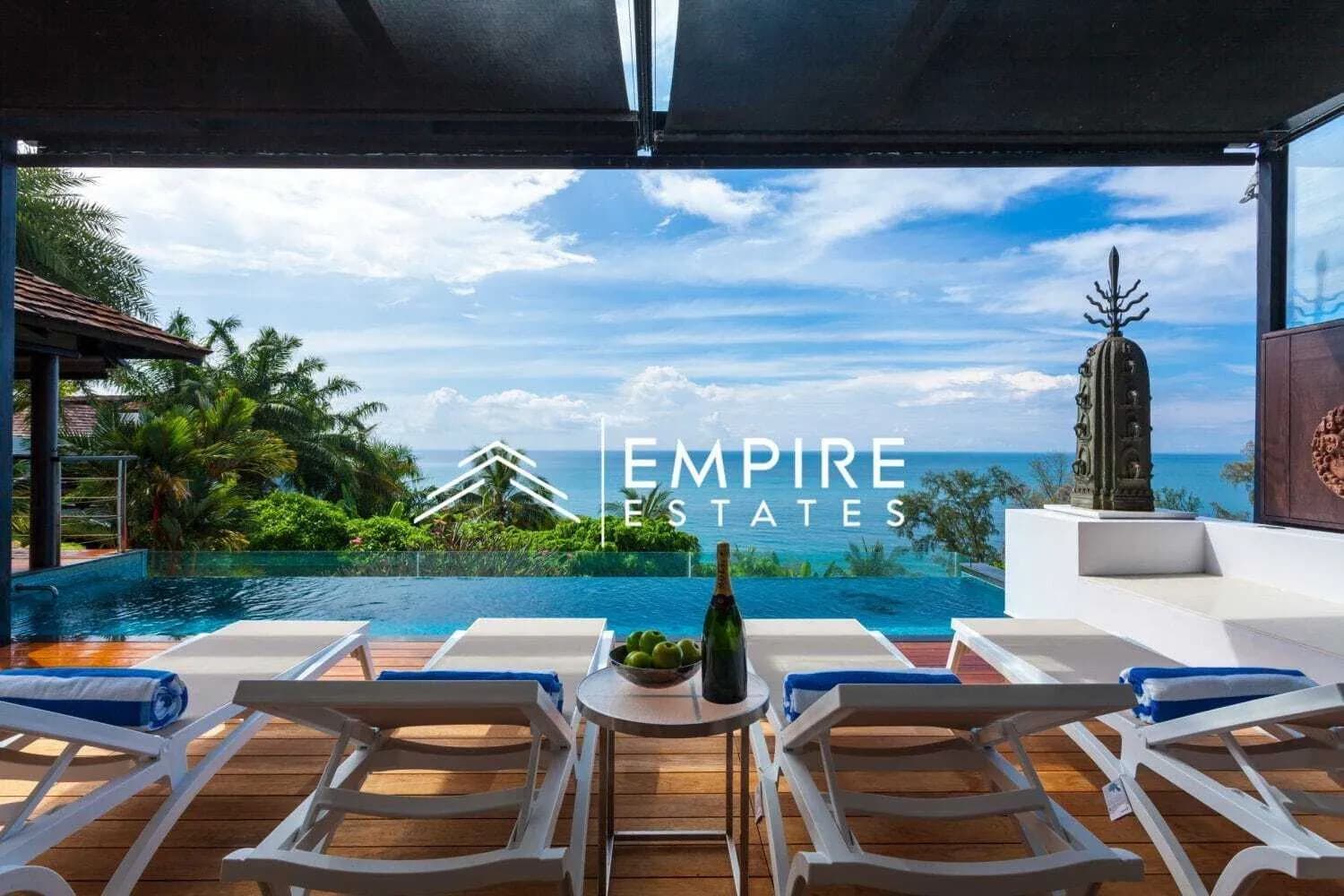 Vue mer – Villa 3 chambres avec piscine privée à louer à Surin — Photo 1