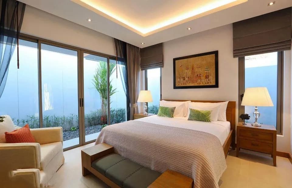 Luxueuse villa 4 chambres avec piscine privée en location annuelle à Anchan Hill, Choeng Thale — Miniature 15