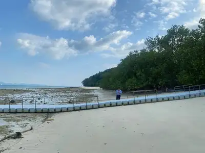 Terrain de 84 rais en bord de plage de sable à vendre sur l'île de Naka Yai, Phuket